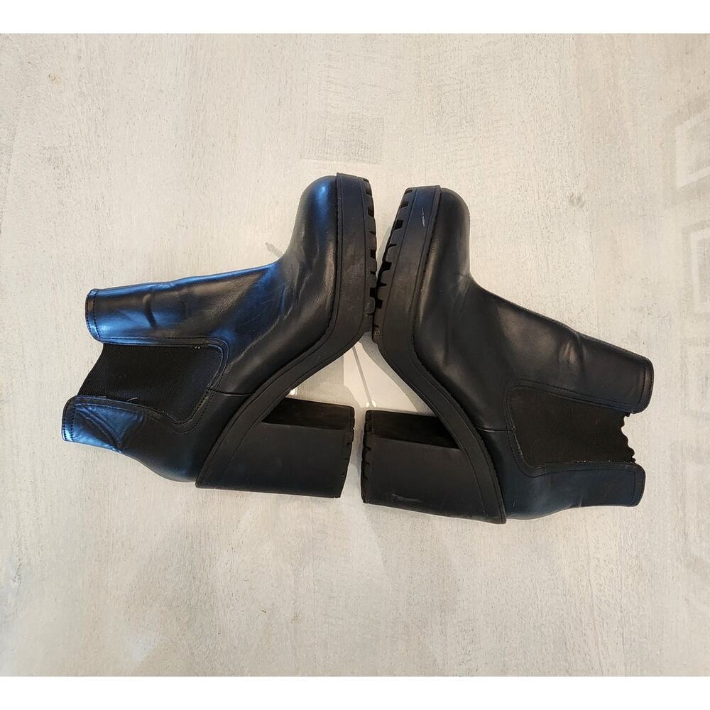 Divided H & M Women's Black Pull On Chunky Heel Ankle Booties SZ 9.5 - Picture 3 of 8